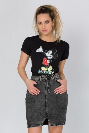 Tricou dama cu imprimeu Mickey Mouse Negru