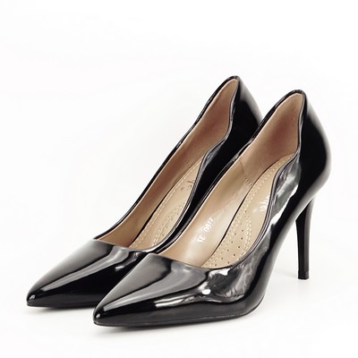 Pantofi dama eleganti stiletto cu toc subtire lacuiti Tiffany Negri