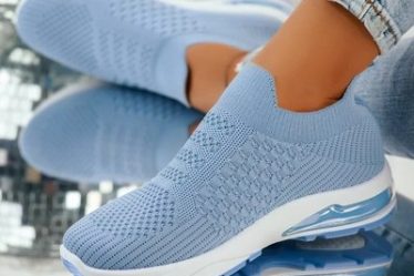 Adidasi dama din material textil elastic Denver Albastri
